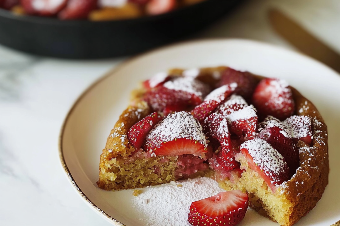 Bizcocho de fresas esponjoso