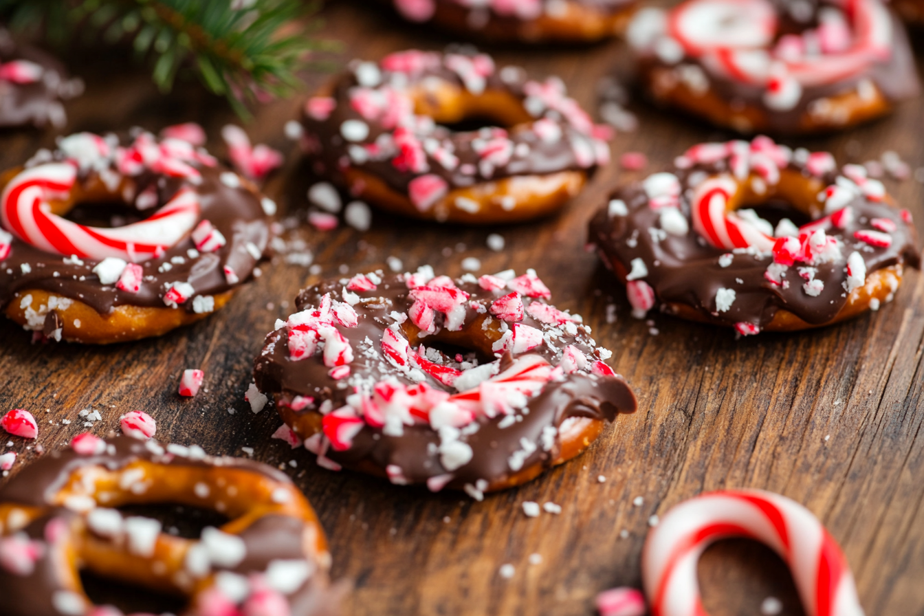 Bocados de pretzel con menta