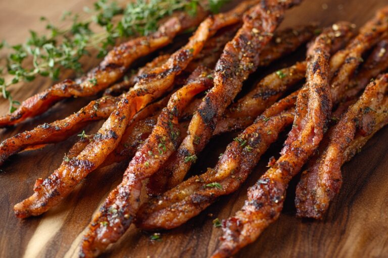 Carne de res y tocino retorcido
