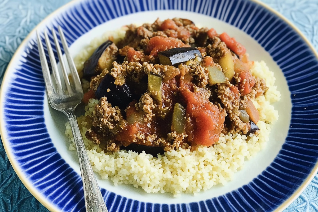 Carne picada con berenjenas