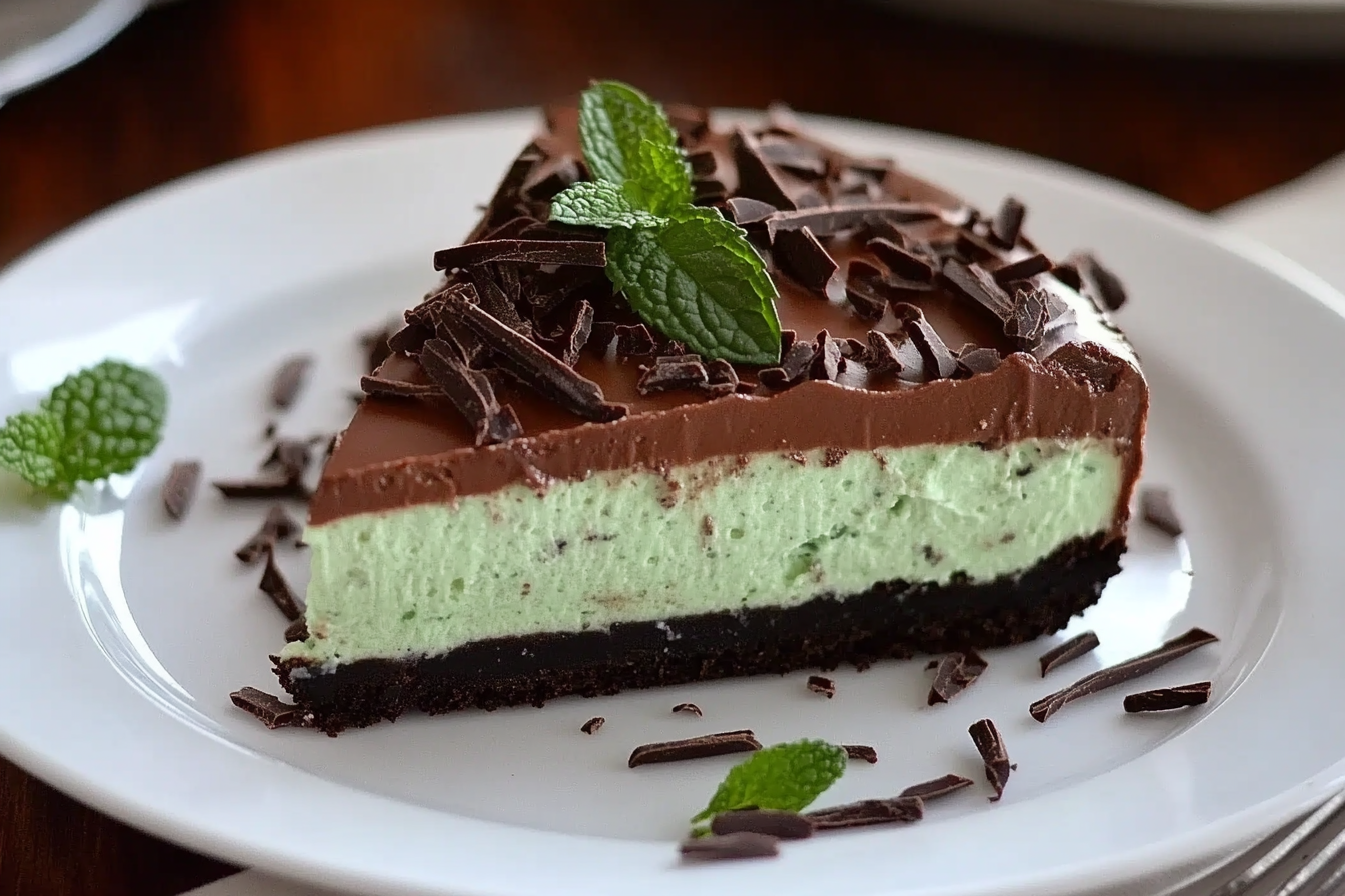 Cheesecake de menta y chocolate
