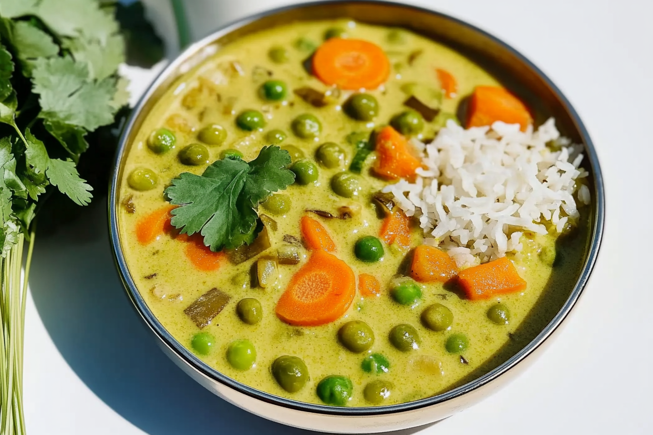 Curry de guisantes y zanahoria