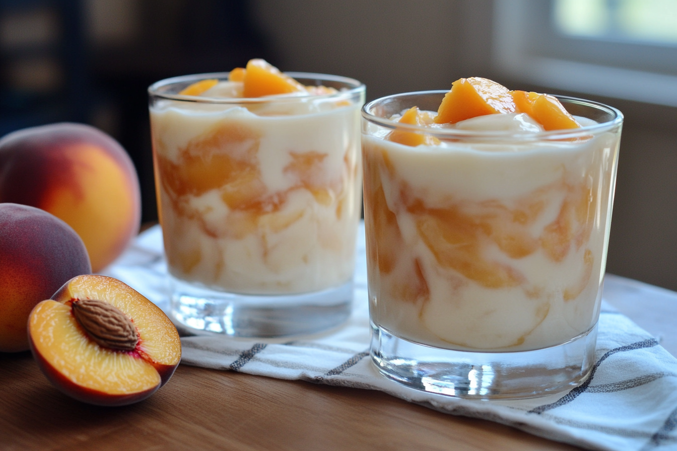 Duraznos con crema y vodka