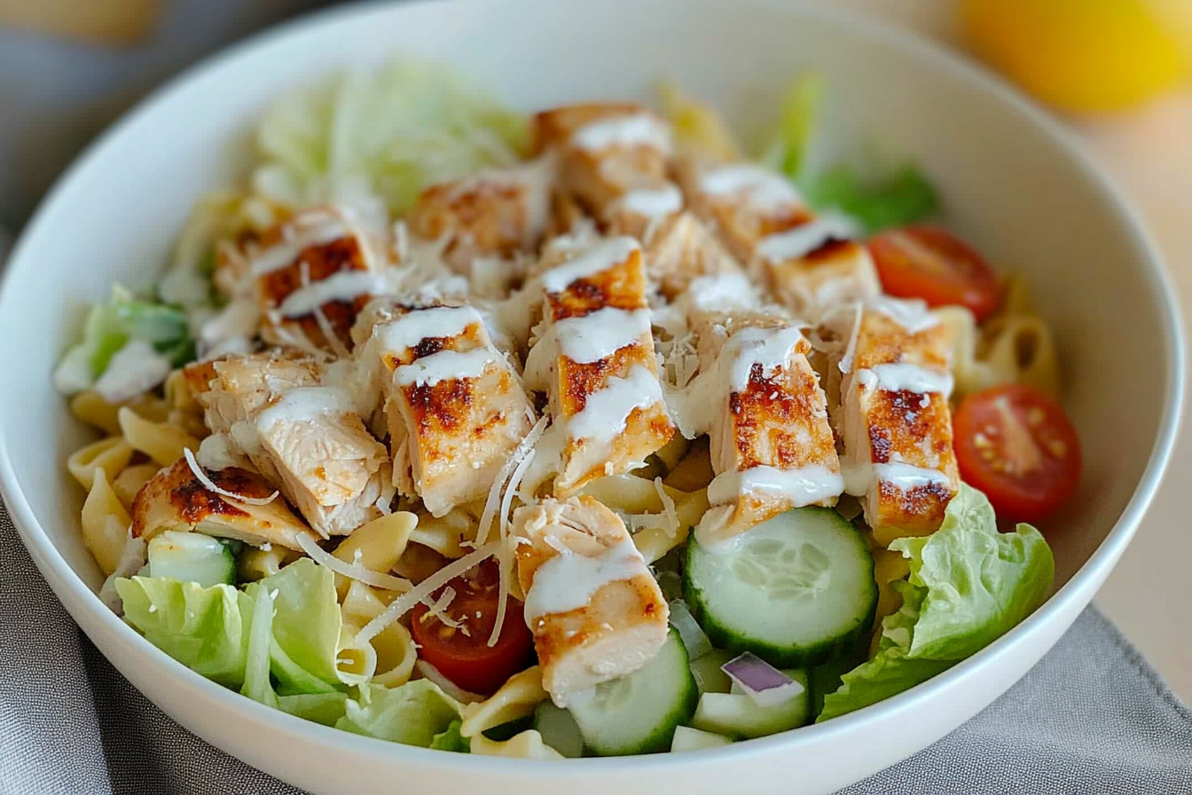 Ensalada de pasta y pollo