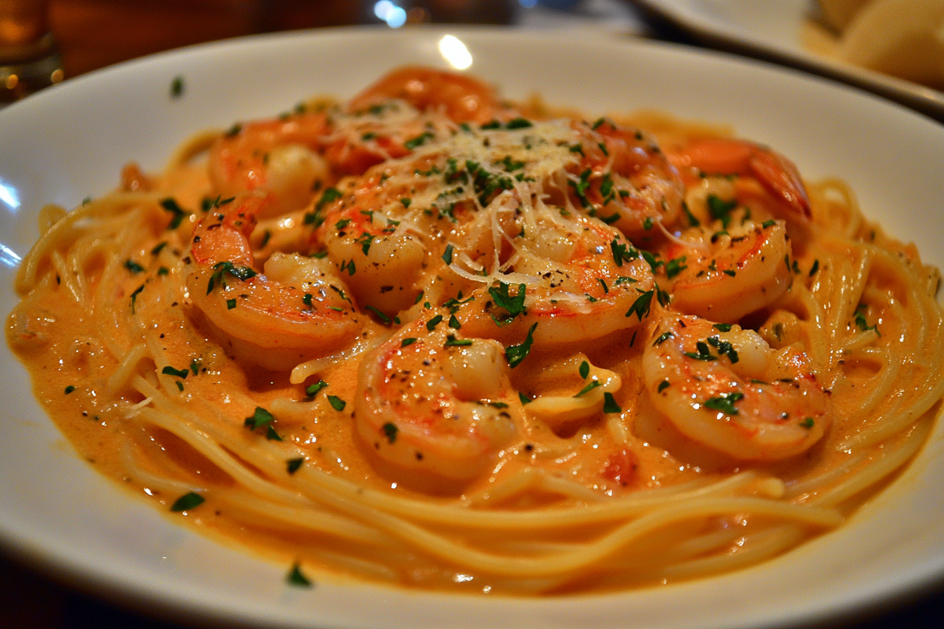 Espagueti con camarones