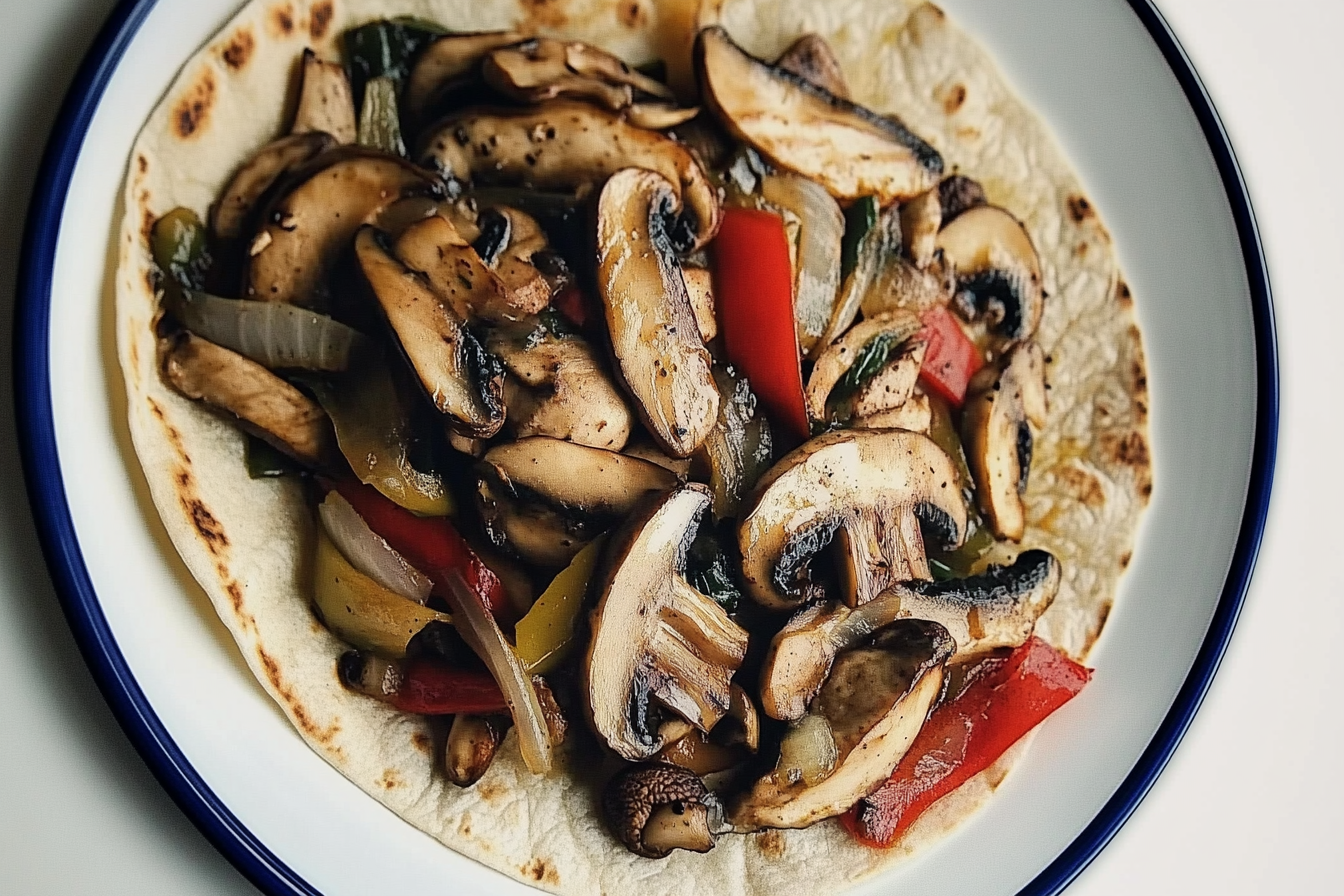 Fajitas de pollo y champiñones