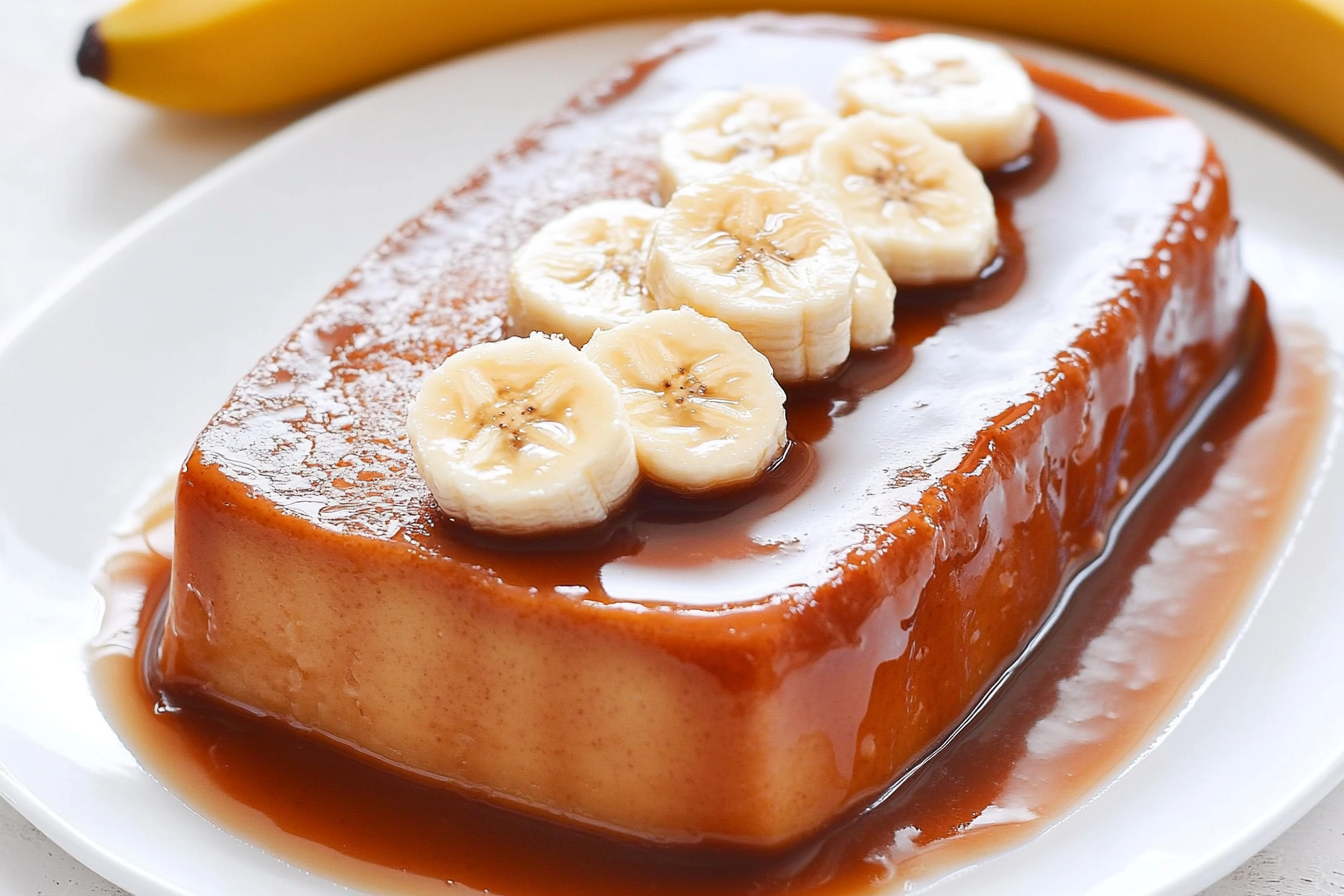 Flan cremoso de plátano