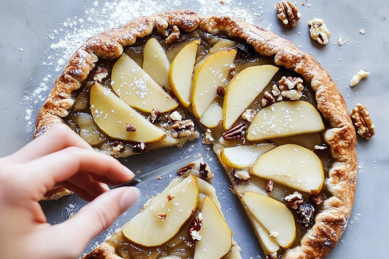 Galette de peras y nueces