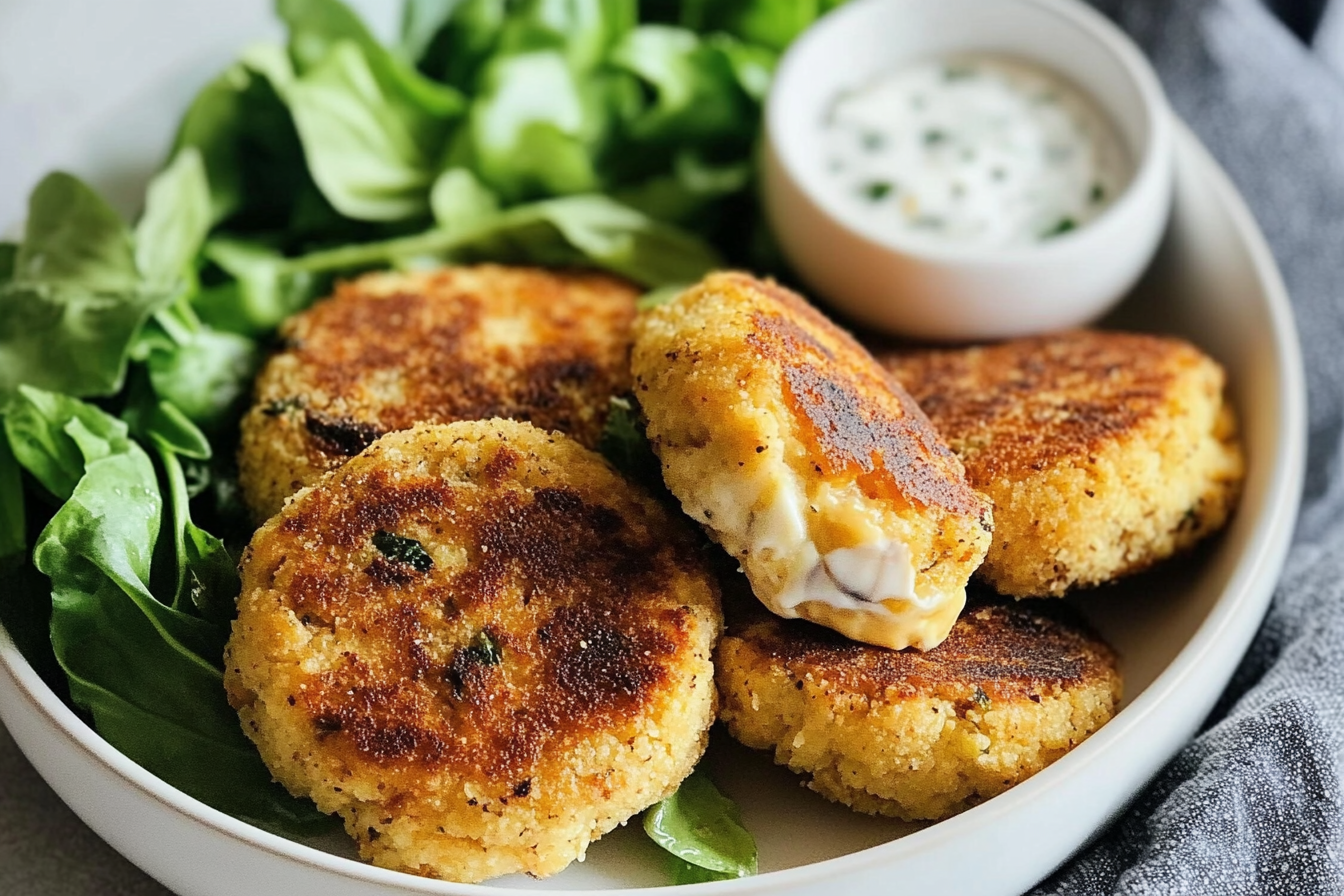 Hamburguesas de coliflor y cheddar