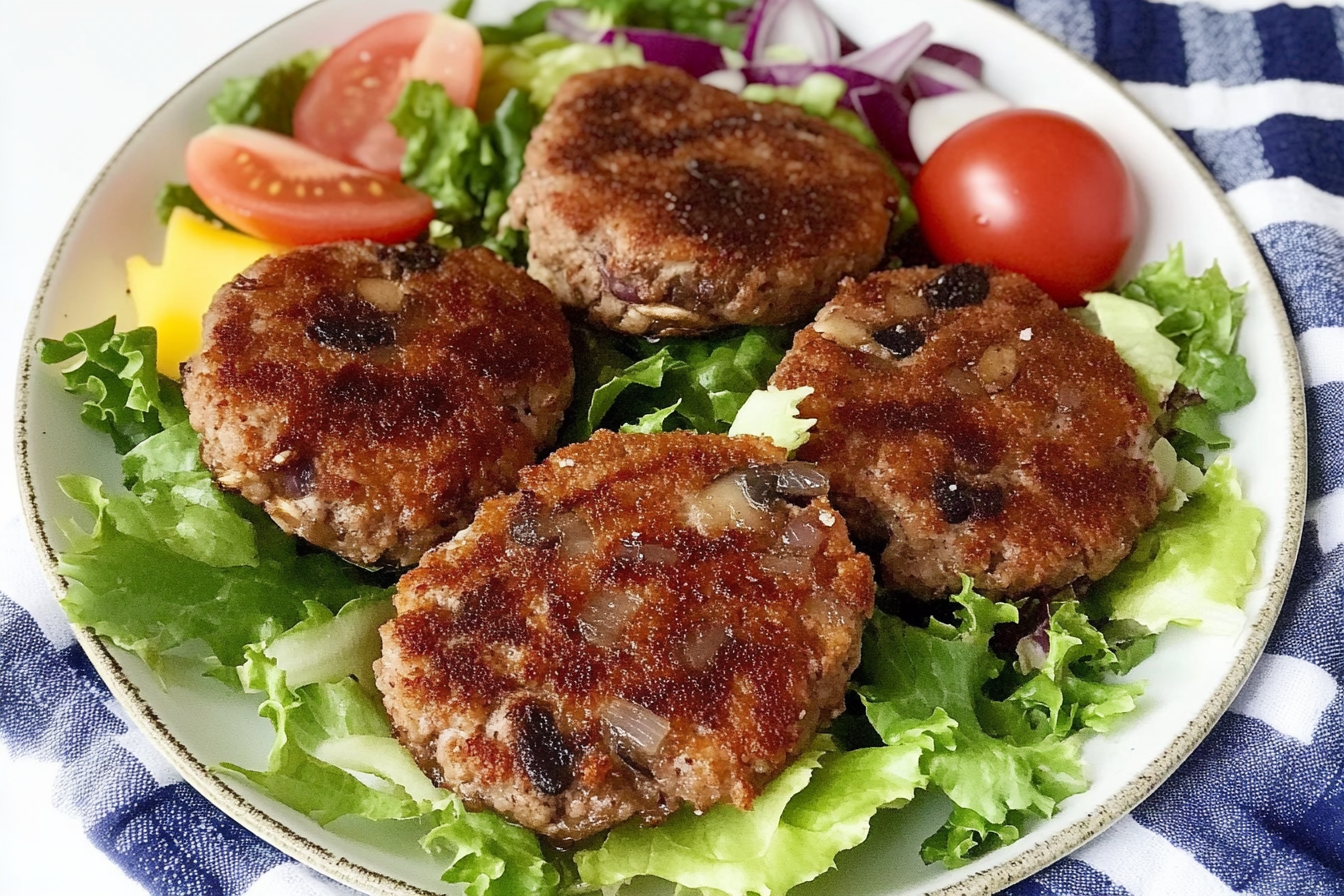 Hamburguesas de setas y cebolla