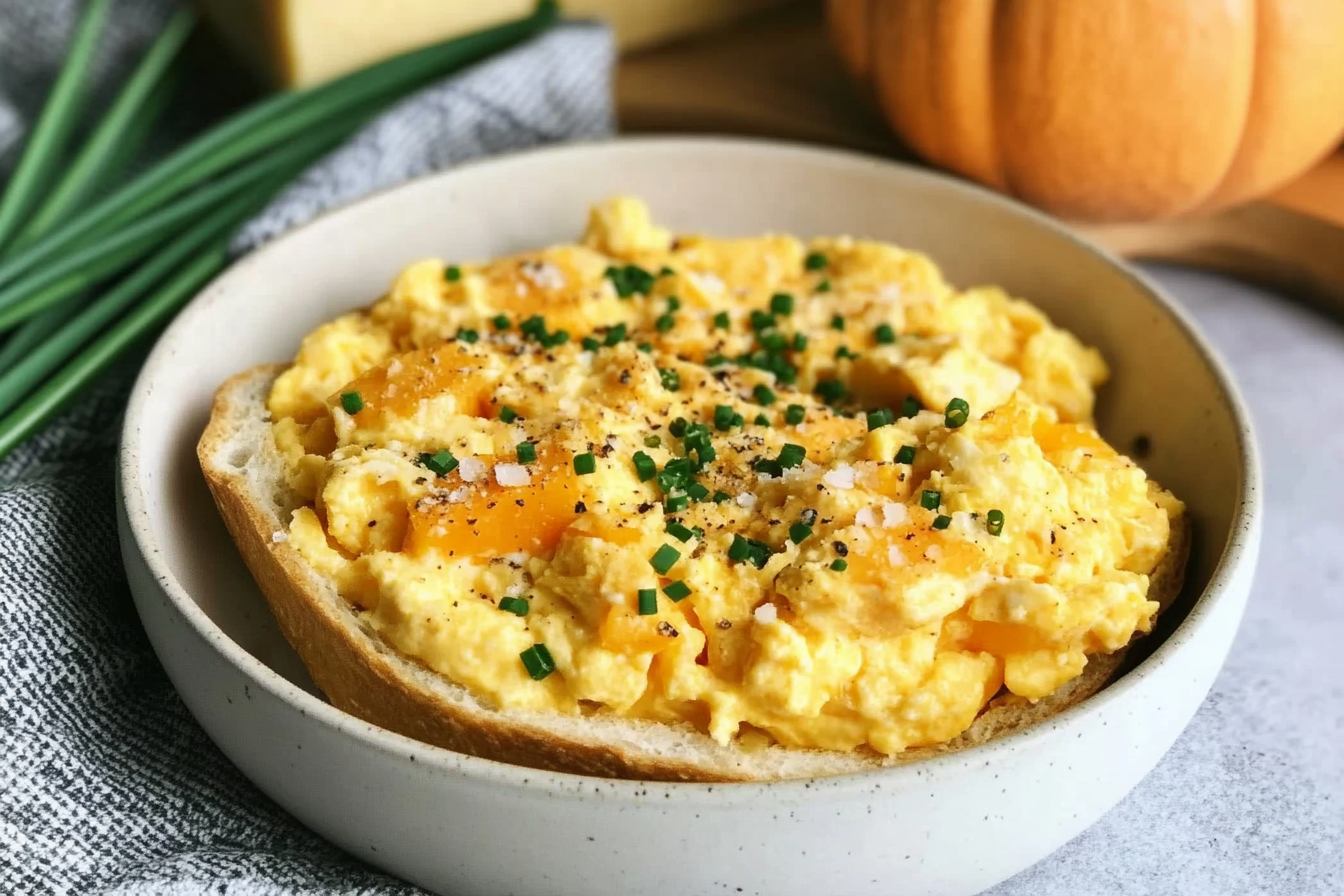 Huevos revueltos con calabaza