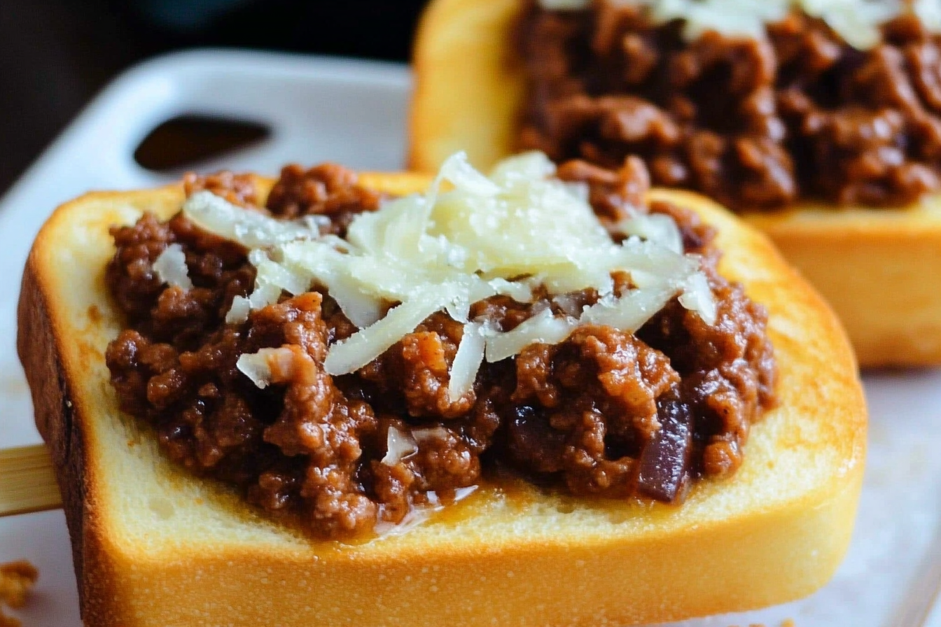 Joes desordenados con pan tostado