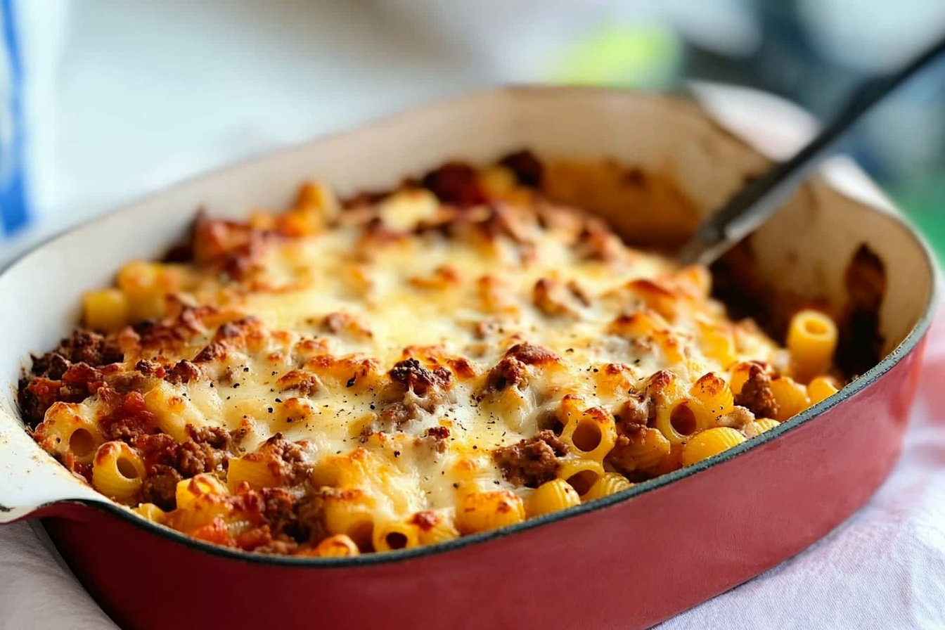 Macarrones gratinados con carne