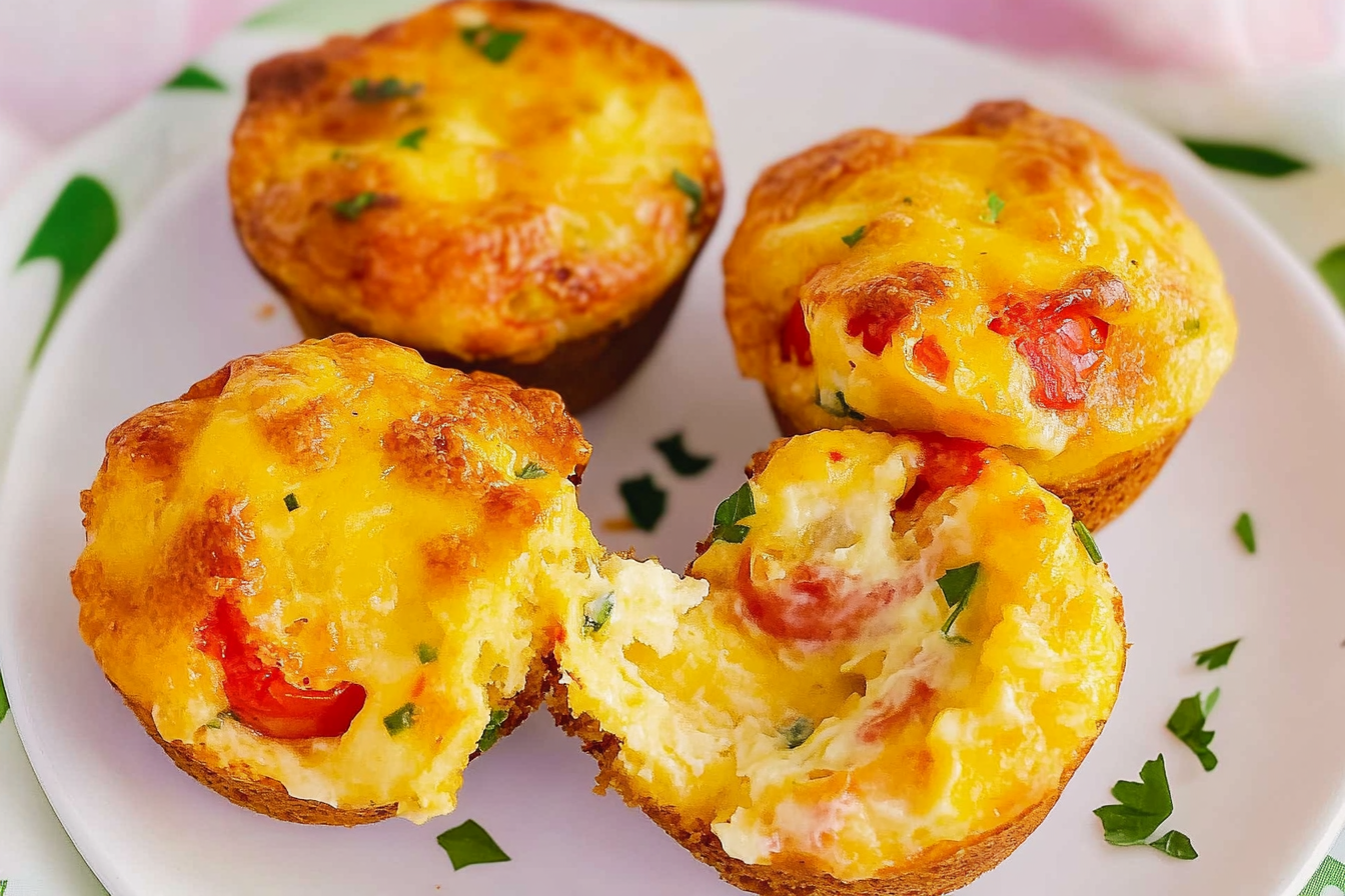 Muffins salados de tomate y queso