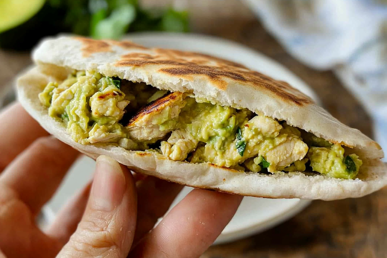 Pan pita relleno de pollo