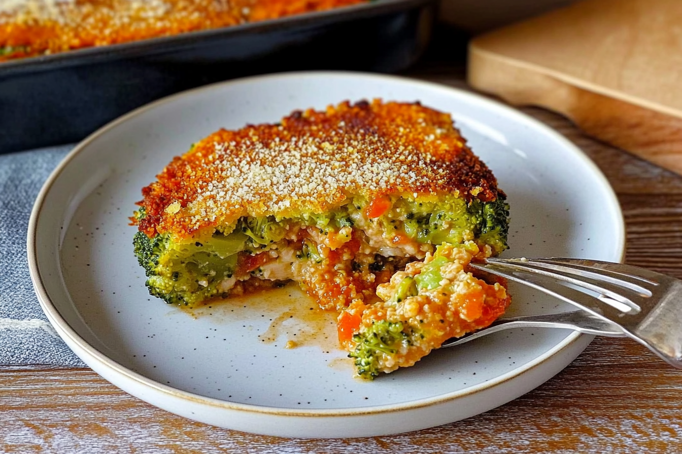 Pastel de brócoli con pollo