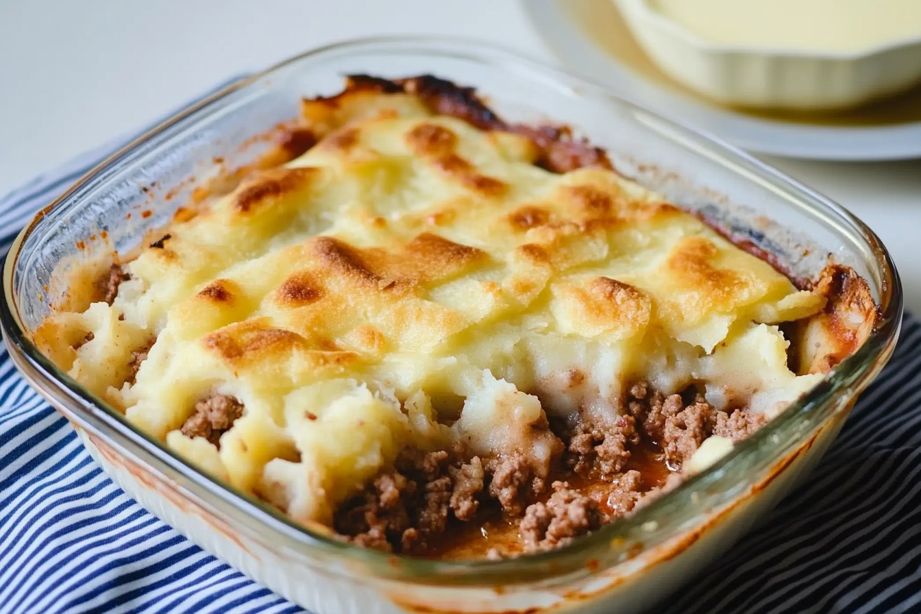 Pastel de carne con puré