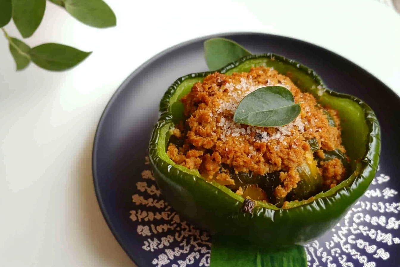 Pimiento verde relleno de carne
