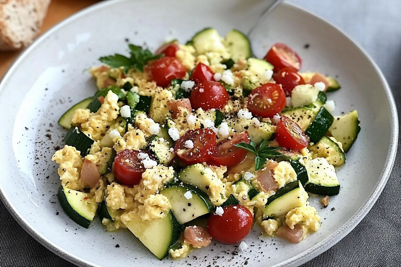 Revuelto de calabacín y tomates
