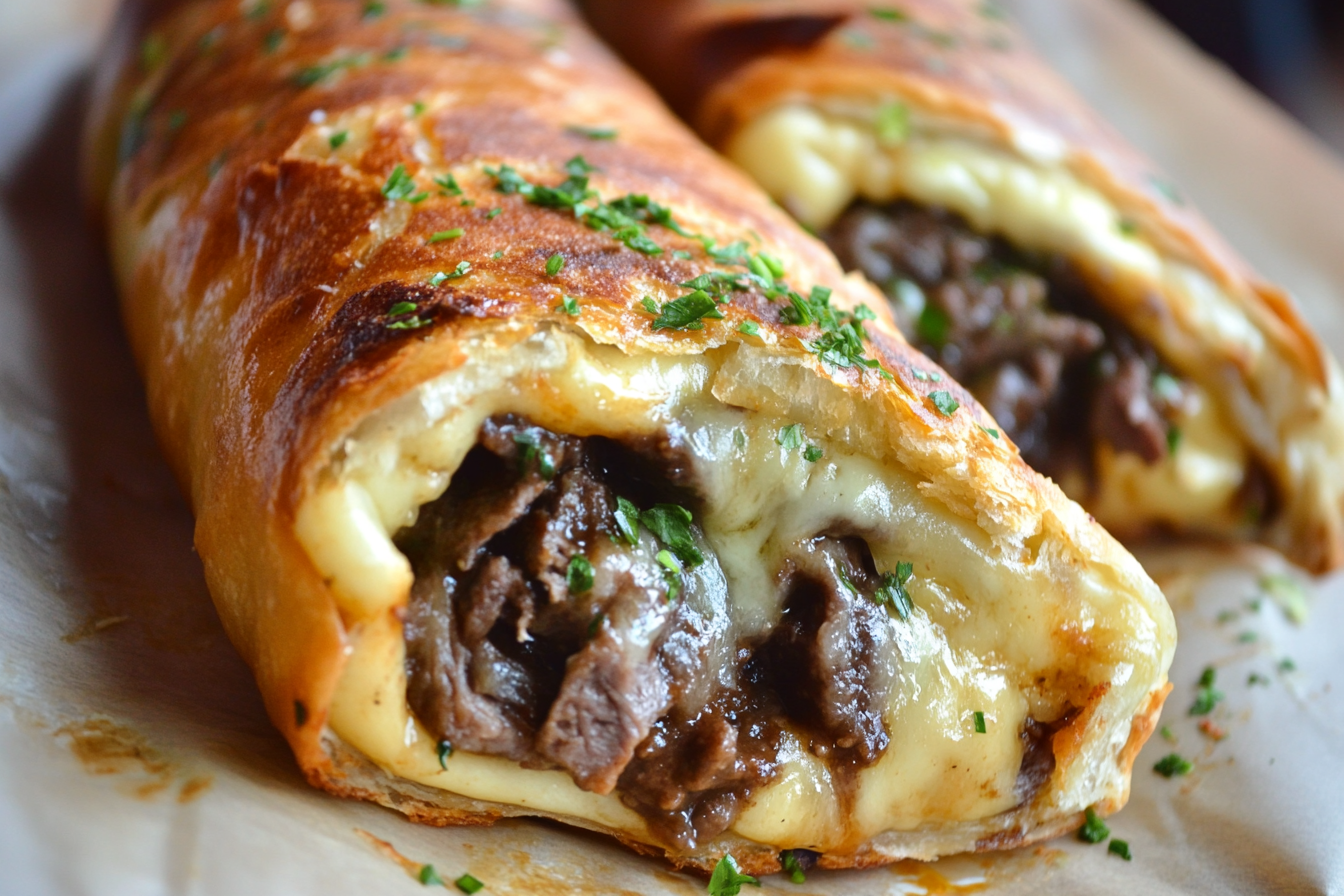 Rollos de huevo Philly Cheesesteak