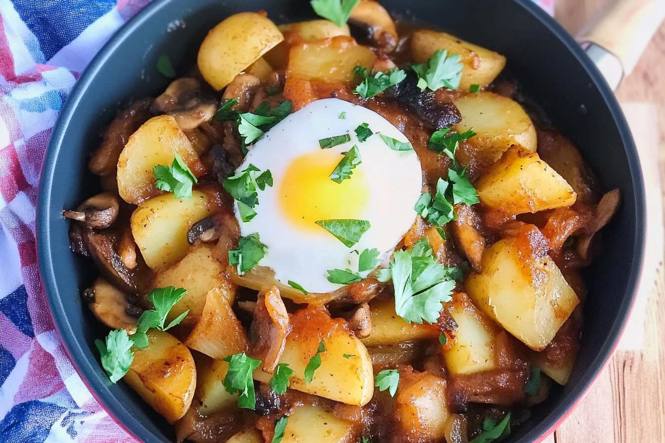 Salteado picante de champiñones y patatas