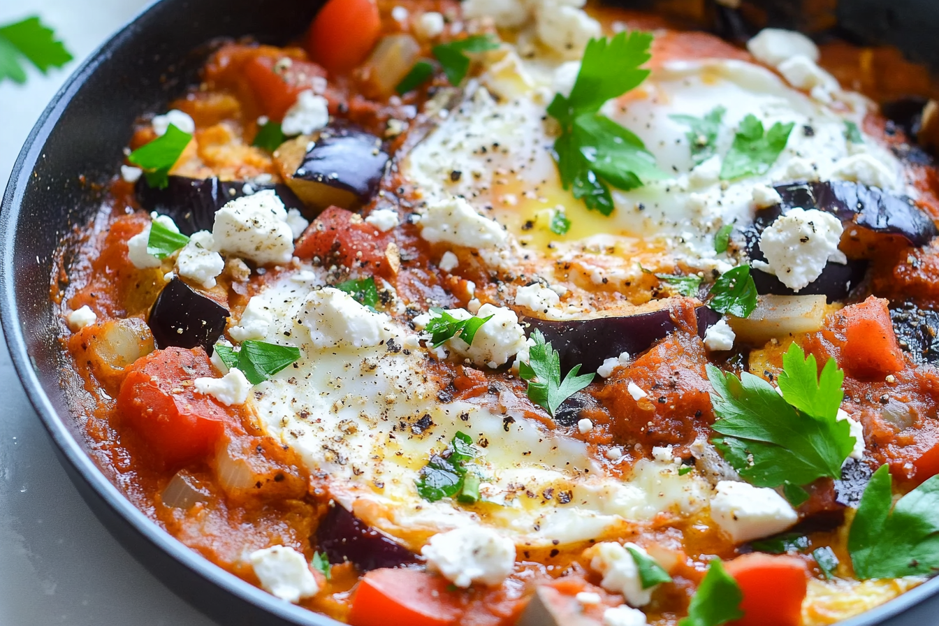 Shakshuka de berenjena y feta