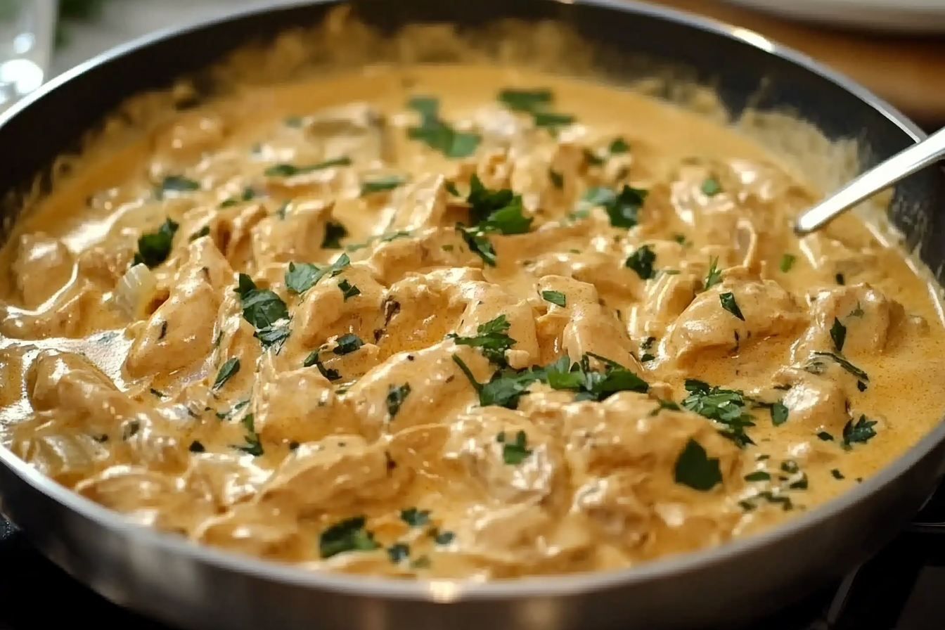 Strogonoff de pollo cremoso