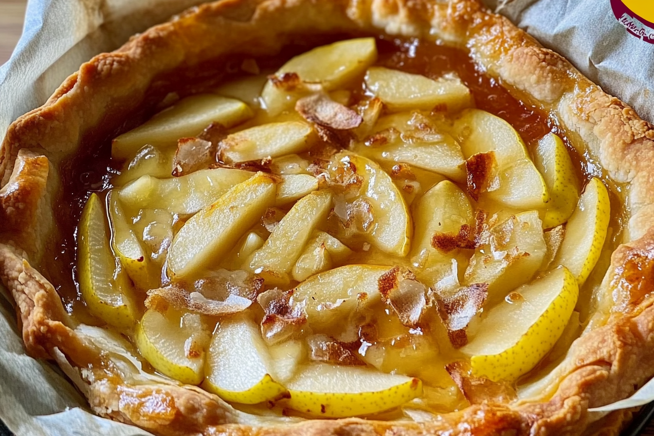 Tarta de peras con queso