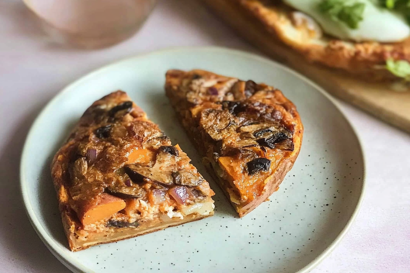 Tortilla de batata y champiñones