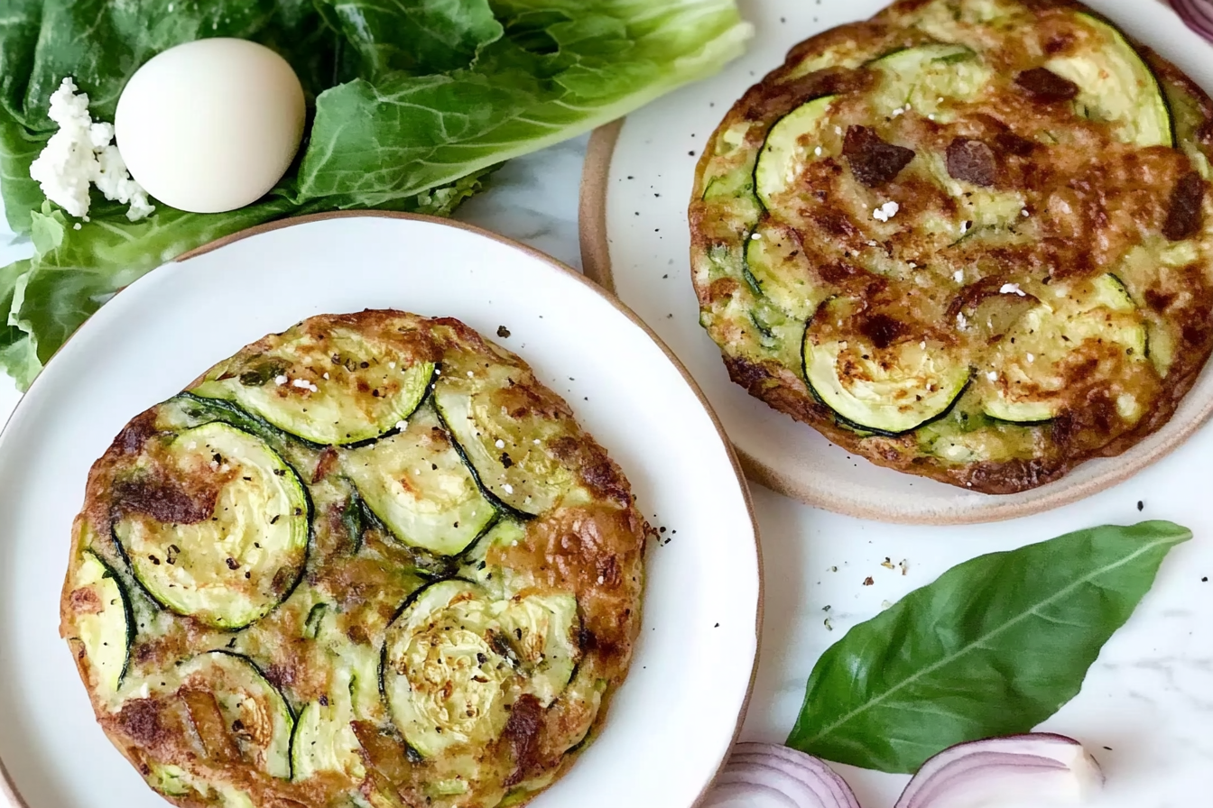 Tortilla de calabacín y cebolla