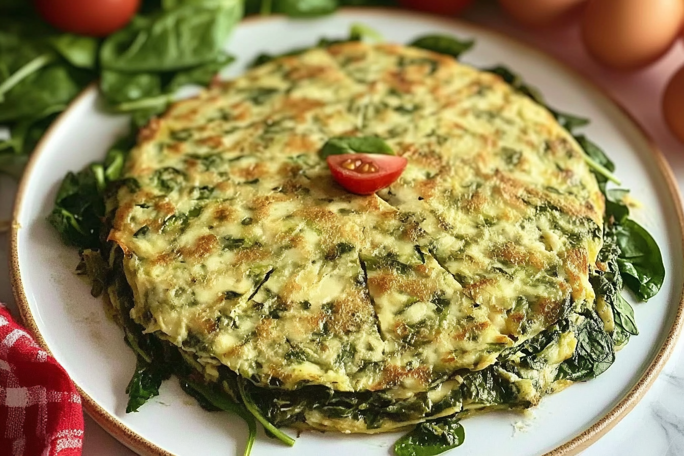 Tortilla de espinacas y queso