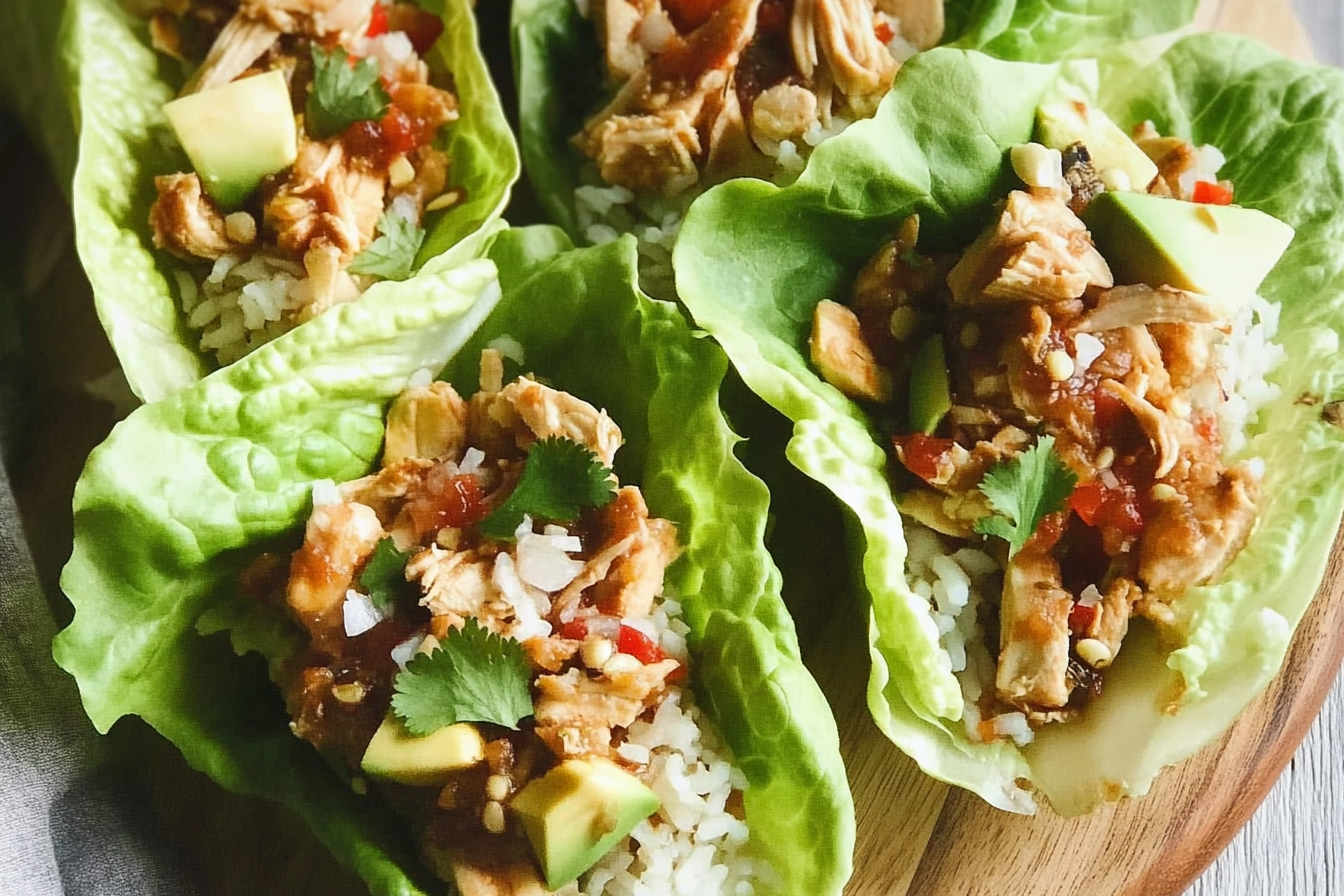 Wraps de lechuga con pollo