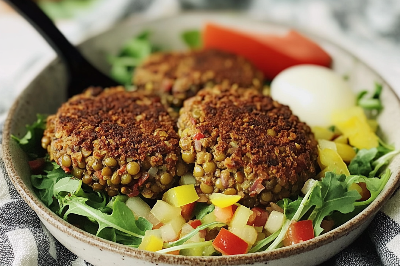 Hamburguesas de lentejas y pimiento