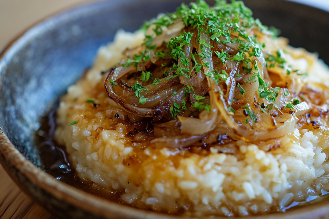 Arroz a la cebolla francesa