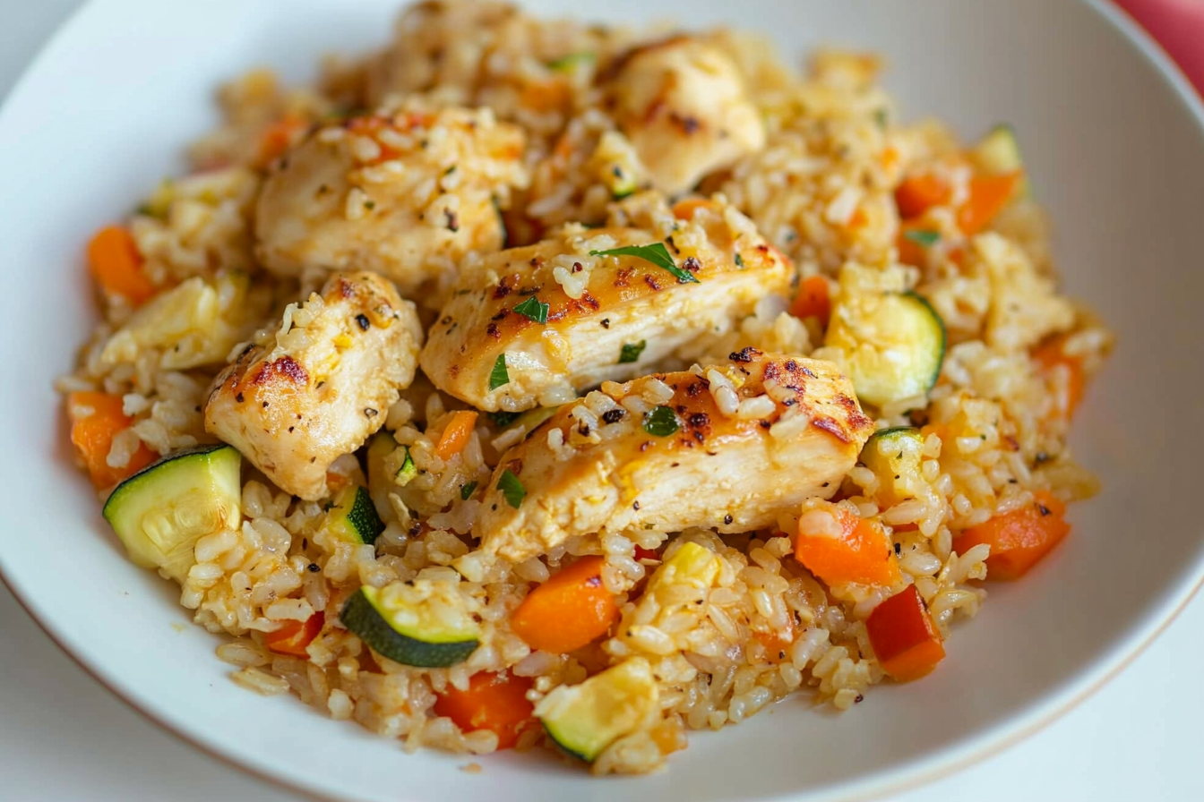 Arroz con pollo y verduras