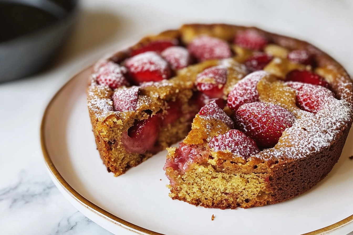 Bizcocho de fresas esponjoso