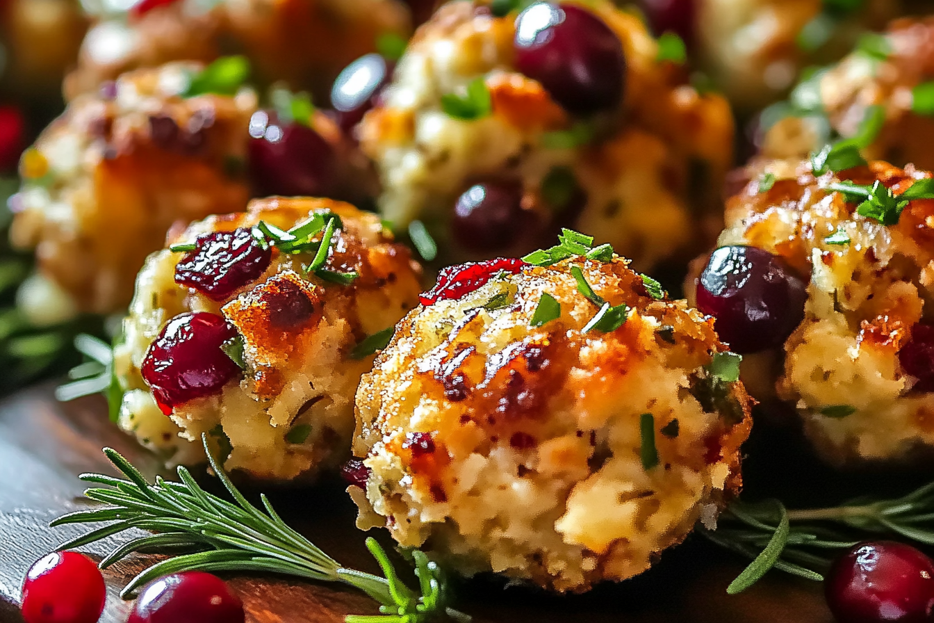 Bolas de Relleno de Pavo con Arándano