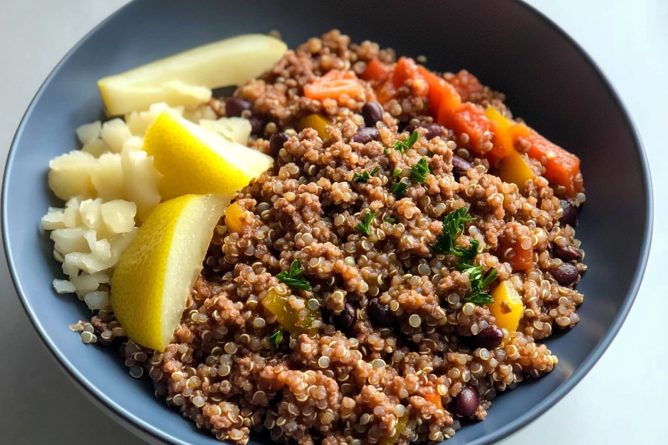 Bowl de quinua con carne