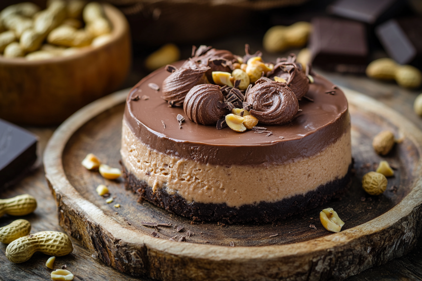Cheesecake de chocolate y mantequilla de maní