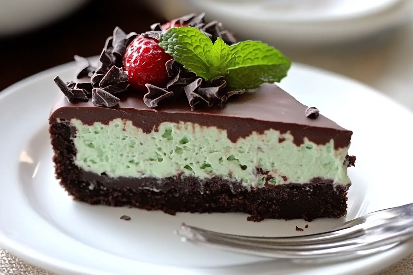 Cheesecake de menta y chocolate