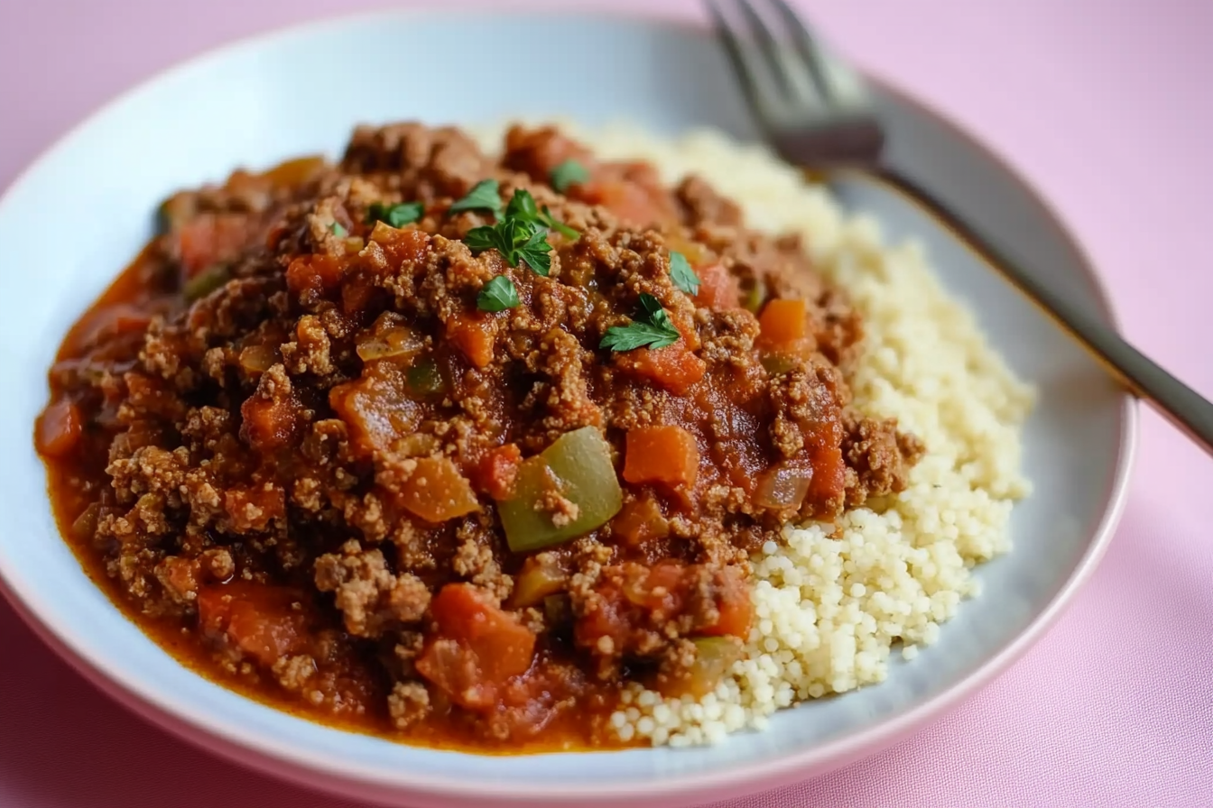 Cuscús con carne picada