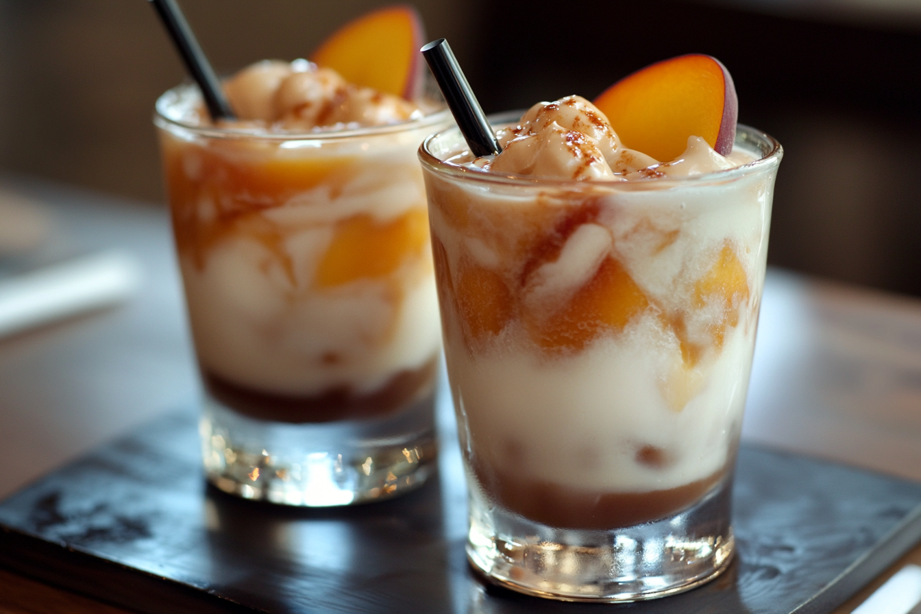 Duraznos con crema y vodka