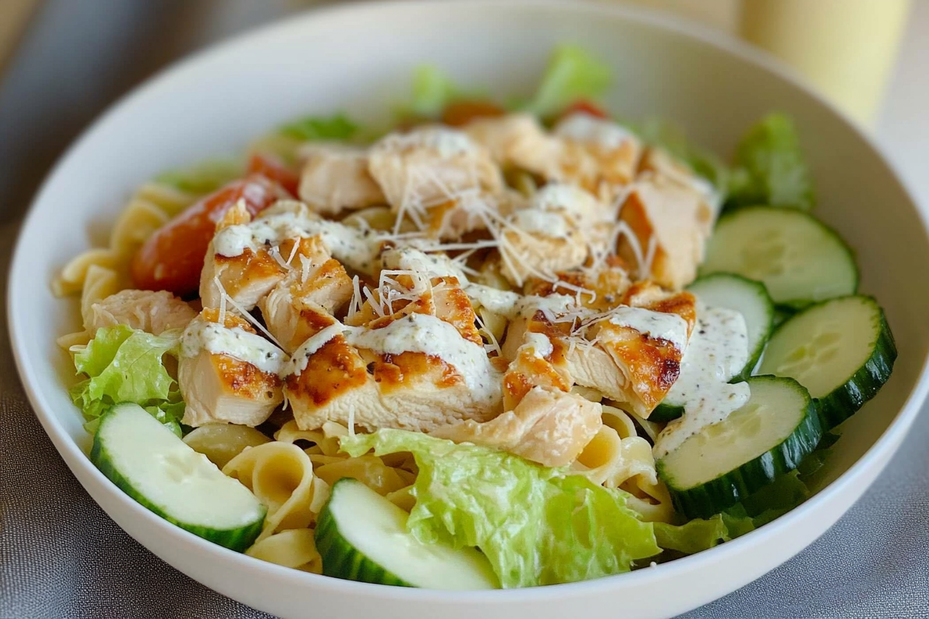 Ensalada de pasta y pollo