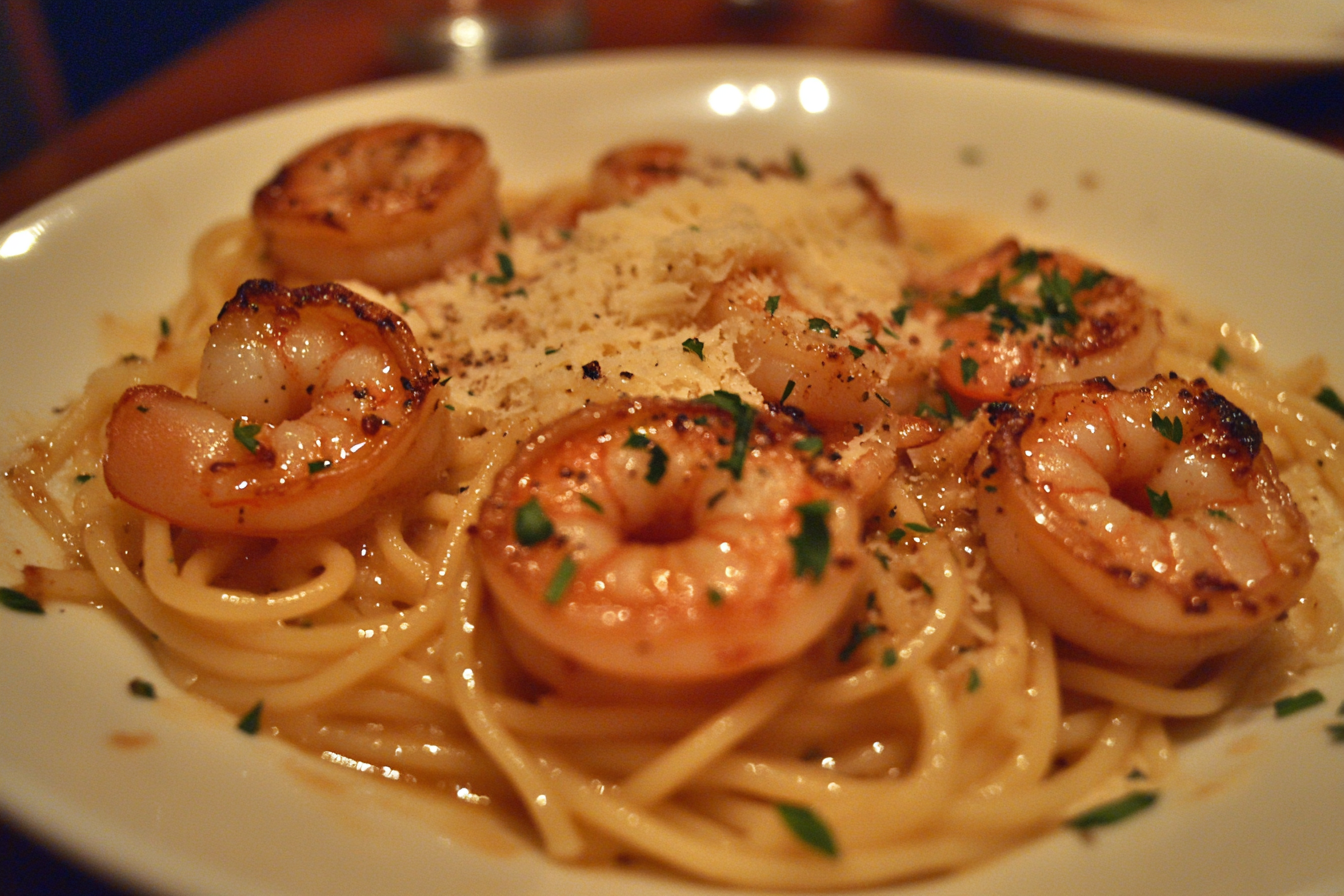 Espagueti con camarones