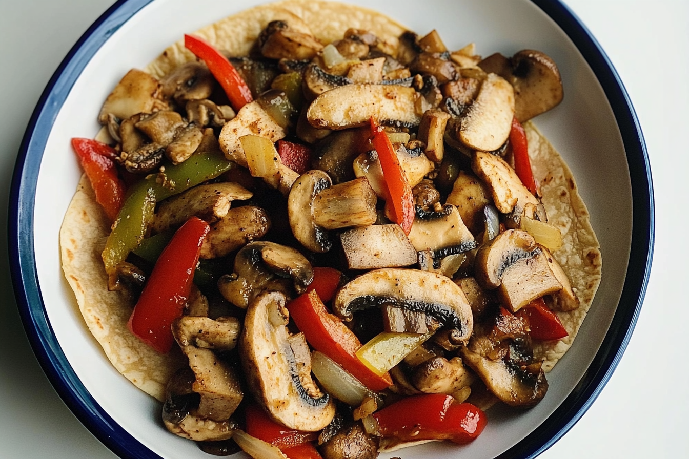 Fajitas de pollo y champiñones