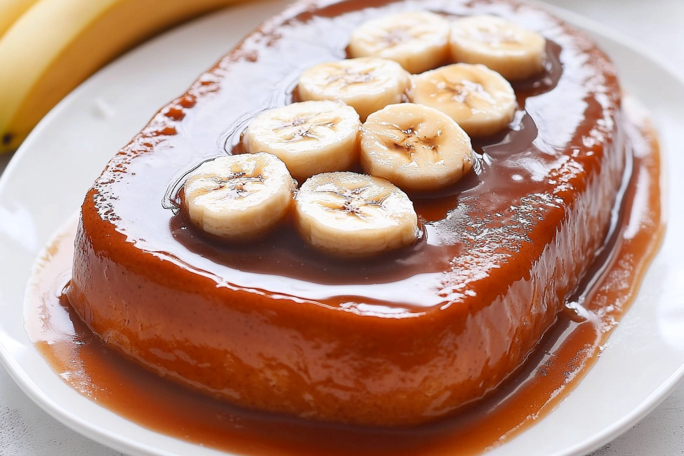 Flan cremoso de plátano