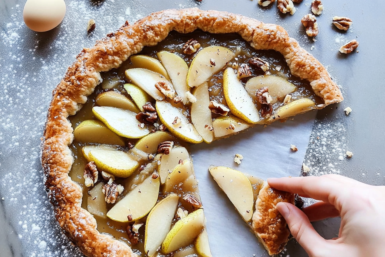 Galette de peras y nueces
