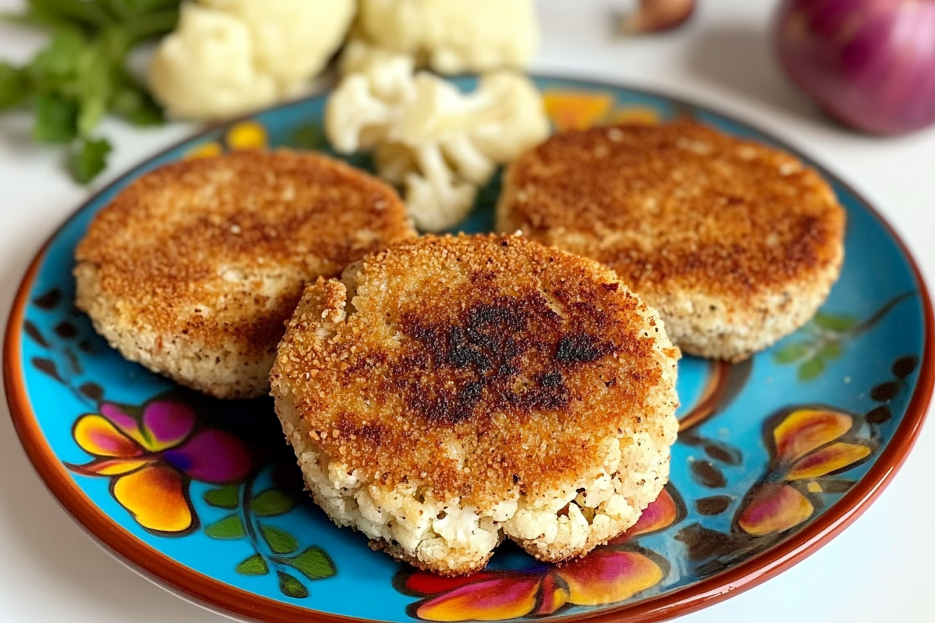 Hamburguesas de atún y coliflor