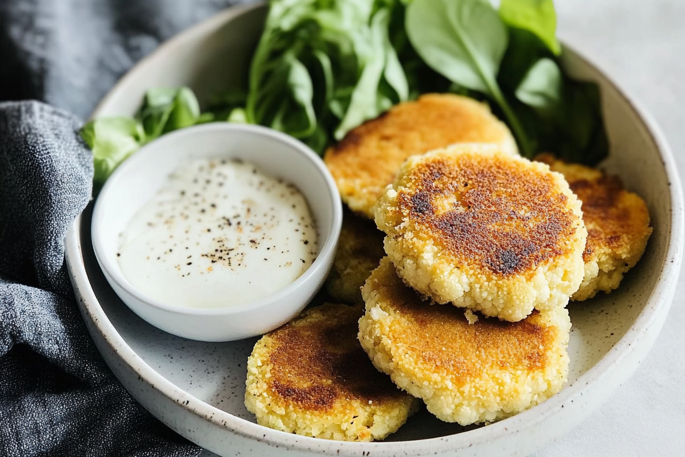 Hamburguesas de coliflor y cheddar