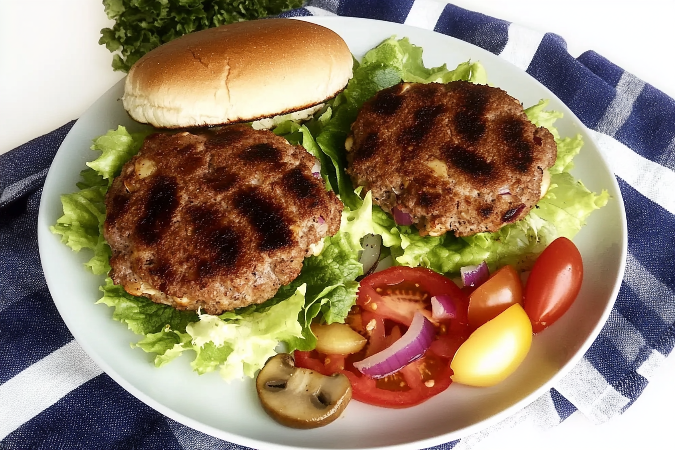 Hamburguesas de setas y cebolla